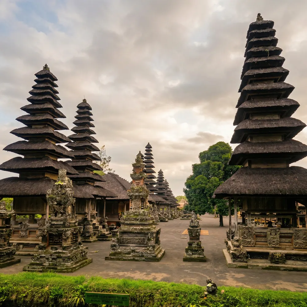 Tiered pagoda shrines at a Balinese temple